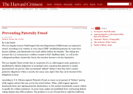 Preventing Paternity Fraud
 | The Harvard CrimsonThumbnail