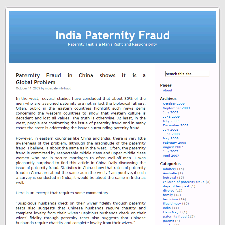 India Paternity Fraud