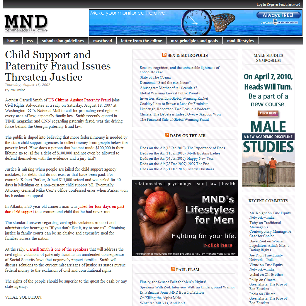 Child Support and Paternity Fraud Issues Threaten Justice | MND: Your Daily Dose of Counter-Theory